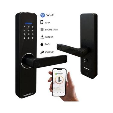 Imagem de Fechadura Primebras Dig Eletrônica Rio WI-FI P6002 Preta