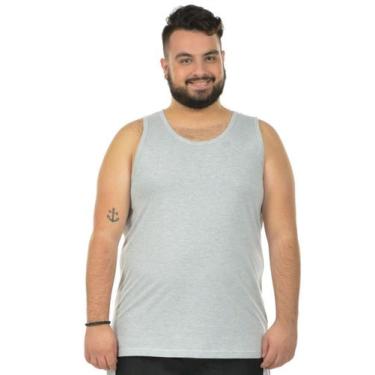 Imagem de Regata Masculina Lisa Tradicional Plus Size Premium - Vesttuario, Cinz