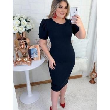 Imagem de Vestido Plus Size Manga Bufante Moda Evangélica Feminina - Miss Flower