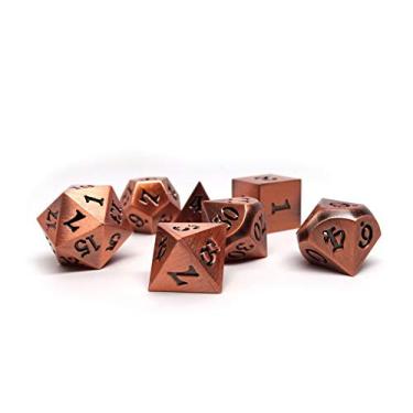 Imagem de Conjunto de dados de metal lendário de 7 peças – designs de bronze, ouro, prata e cobre com fonte exclusiva (cobre lendário)