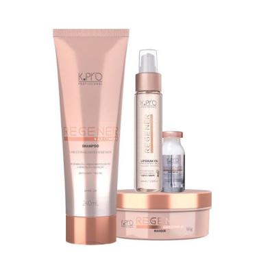Imagem de Kit K.Pro Profissional Regenér Shampoo Máscara Oil e Ampola (4 produto
