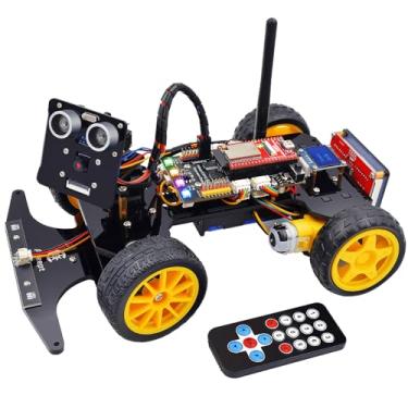 Imagem de Adeept Smart Car Kit for ESP32-WROVER(Compatible with Arduino IDE), Line Tracking, Obstacle Avoidance, OLED Display, Ultrasonic Sensor, ESP32-CAM Video Transmission, Remote Control, DIY STEM Education
