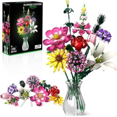 Imagem de Linkowin Flower Bouquet Building Set, 699pcs Creative DIY Plant Bouquet Decoration,10 Unique Flower Bouquet for Girls Women Adults 6+, Idea Gifts for Valentines Birthdays Mother's Day