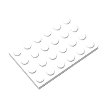 Imagem de Classic White Plates Bulk, White Plate 4x6, Building Plates Flat 50 Pcs, Compatible with Lego Parts and Pieces: 4x6 White Plates(Color: White)