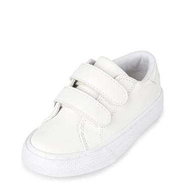 Imagem de The Children's Place Tênis casual de velcro para bebês e meninas, Branco, 18