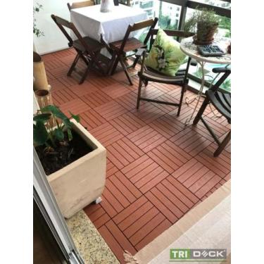 Imagem de Kit 6 decks modular plástico jardim banheiro box sauna varanda sacada 