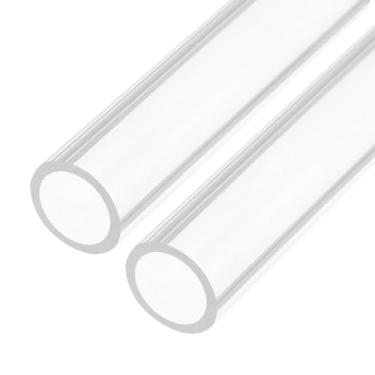 Imagem de Rebower Tubo rígido de plástico transparente de 30,5 cm 12 mm x 16 mm (1/5.1 cm x 5/20.3 cm) Tubo de policarbonato redondo, [para encanamento, hidráulica, aquário, bricolage] - 2 peças