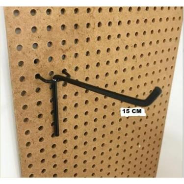 Imagem de Ganchos Para Painel Eucatex Perfurado PRETO 15 CM- PACOTE 10 UNID - AT