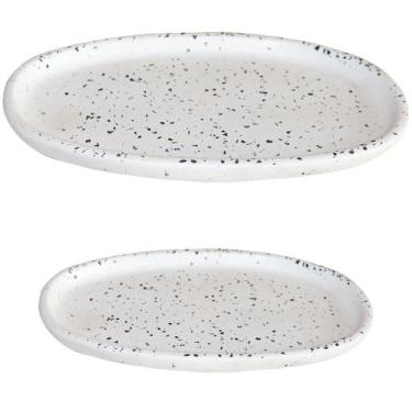 Imagem de Bandeja Para Banheiro Bandeja Decorativa Oval Pequena Peônia Artesanal