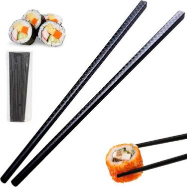 Imagem de Kit 10 Pares Hashi P/ Comida Oriental Japonesa Reutilizável - Riodeour