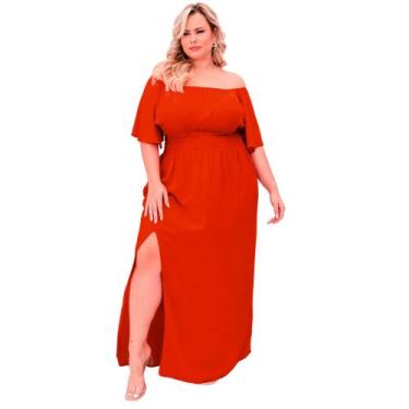 Imagem de Vestido Tamanho Grande Ciganhinha Com Fenda Lateral Plus Size Manga Go