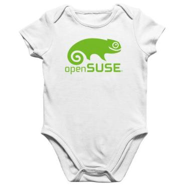 Imagem de Body Bebê Algodão openSUSE Linux Logo - Foca na Moda, Branco, P