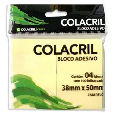 Imagem de Bloco de Notas Auto Adesivas Post-it 38mm x 50mm Amarelo Pacote com 4 