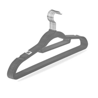 Imagem de Kit 6 Cabides De Veludo Organizador Roupa Armário Cabideiro - Belakaza