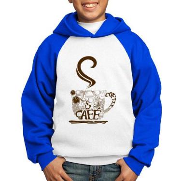 Imagem de Moletom Infantil Café Coffee - Foca na Moda, Branco, Azul, 10
