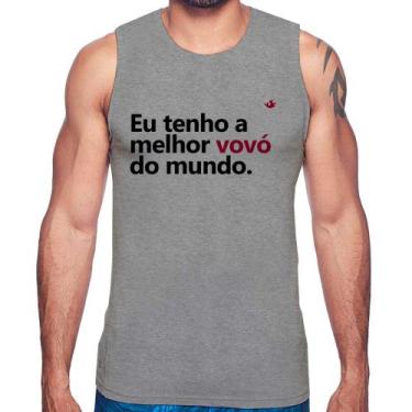 Imagem de Regata Eu tenho a melhor vovó do mundo - Foca na Moda, Cinza, P