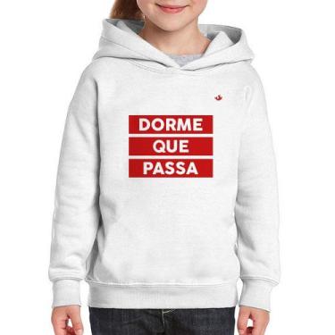 Imagem de Moletom Infantil Dorme que passa - Foca na Moda, Branco, 14