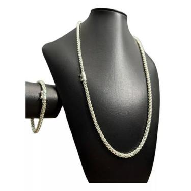 Imagem de Cordão Pulseira 6mm Peruano Banhado Prata 925 - ToJoia18k