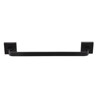Imagem de Porta Toalha De Rosto Barra 30 cm - Quadrado Em Latão Preto Fosco HB-A