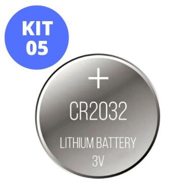 Imagem de Bateria Pilha Moeda CR2032 3V Lithium Cartela com 5 Peças - DEX