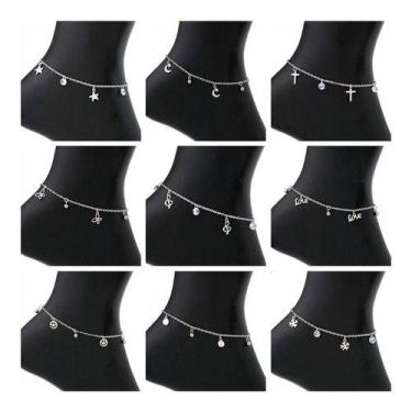 Imagem de Tornozeleira Aço Inox Golfinho Estrela Praia Pingente Pedra - De Castr