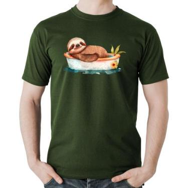 Imagem de Camiseta Algodão Ursinho Panda Relaxando Na Piscina - Foca na Moda, Mu