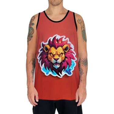 Imagem de Camiseta Regata Tshirt Animais Cyberpunk Leão Rei da Selva 1 - Enjoy S