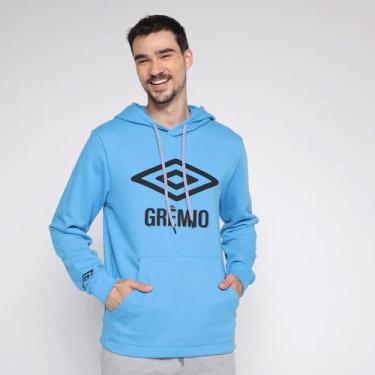 Imagem de Blusão Moletom Umbro Grêmio Graphic Fan Azul, P