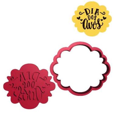 Imagem de Cortador Marcador Dia dos Avós Decorado Coração,  7,5cm