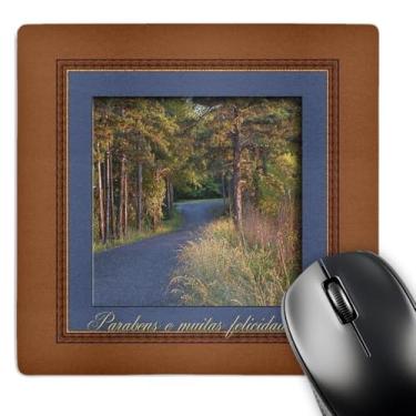 Imagem de 3dRose Mouse pad Colors at Sundown Parabens E Muitas Felicidades Happy Birthday em português (Brasil) (mp_43366_1)