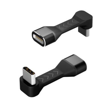 Imagem de PeakDo Adaptador USB-C macho para fêmea 90 graus, extensão de adaptador USB tipo C flexível de 18 W para Steam Deck, ROG Ally, Switch, laptop, tablet e telefones celulares, suporta transferência de