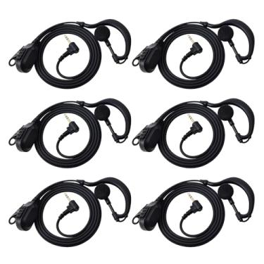 Imagem de YNIBST Fone de ouvido Walkie Talkie de 1 pino 2,5 mm em forma de G com microfone PTT para Motorola Talkabout Series T605 H2O T200 T260 T600 T800 rádio bidirecional (pacote com 6)