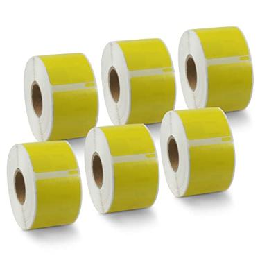 Imagem de BETCKEY Etiquetas coloridas compatíveis com Dymo 30321 (1-4/25.4 cm x 3-1/5.1 cm), compatíveis com impressoras de mesa Dymo LabelWriter Thermal 450, 4XL e Zebra [6 rolos, 1560 etiquetas, amarelo]