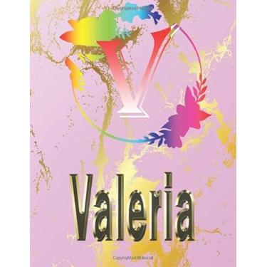 Imagem de Valeria: Personalized Name Sketchbook.Monogram Initial Letter V Journal. Valeria Cute Sketchbook on Pink Marble Cover, Blank Paper 8.5 x 11,Great ... Sketching, Crayon Coloring and colored pencil