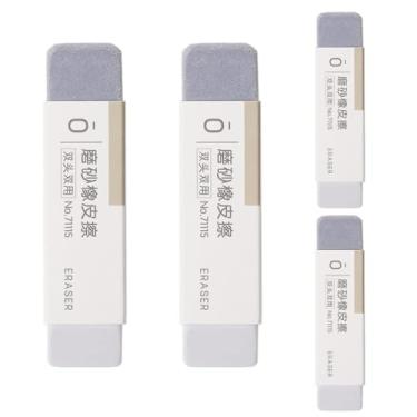 Imagem de 4 peças de apagador fosco cinza fosco caneta esferográfica, artigos de papelaria, material escolar de escritório para apagar esferográfica/caneta-tinteiro, borrachas estilo caneta