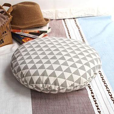 Imagem de Almofada de veludo cotelê redonda confortável cor sólida respirável almofada de meditação tatami grande espessa para ioga sala de estar varanda - cinza 40 cm (16 polegadas)