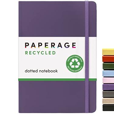 Imagem de PAPERAGE Caderno de diário pontilhado reciclado, (ameixa), 160 páginas, médio 14,2 cm x 20,3 cm - papel grosso de 100 g/m², capa dura
