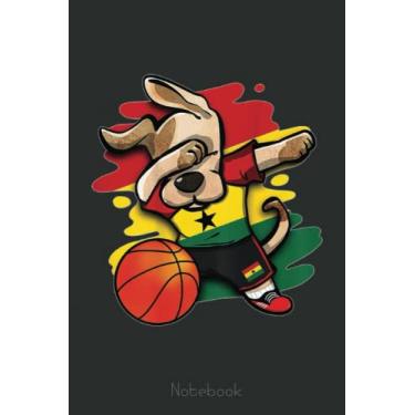 Imagem de Funny Dabbing Dog Ghana Basketball Fans Ghanaian Flag Notebook Vintage: A blank lined basketball notebook 6x9 in 110 Pages that makes a fun basketball ... women's basketball, team basketball gifts