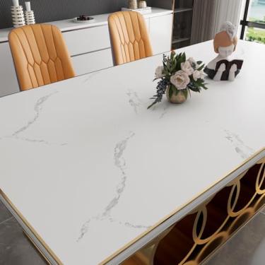 Imagem de YENHOME Papel de contato de mármore branco para bancada de papel de contato à prova d'água 43 cm x 38 cm, papel de parede autoadesivo para lavadora de banheiro, secadora, papel de parede de mármore