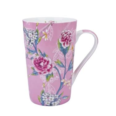 Imagem de Glen Mila Canecas de café florais de 368 g para mulheres, caneca de café de osso chinês, canecas fofas, canecas de Natal, presentes de aniversário para mães e amigas