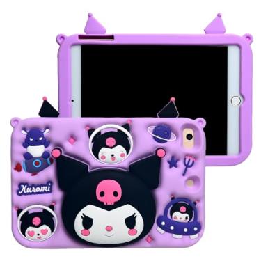 Imagem de Capa de desenho animado para Samsung Galaxy Tab A7 Lite 22.1 cm 2021, MONEHOYSY com suporte de silicone macio fofo [à prova de quedas, à prova de choque, antiderrapante] Capa traseira com suporte