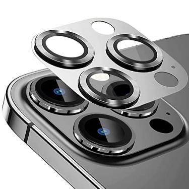 Imagem de Tamoria Compatível com iPhone 14 Pro/iPhone 14 Pro Max, protetor de lente de câmera de vidro temperado, capa de câmera com suporte para scanner LIDAR, antiexplosão (preto)