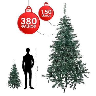 Imagem de Árvore de Natal 1,50cm 380 Galhos base de ferro/metal