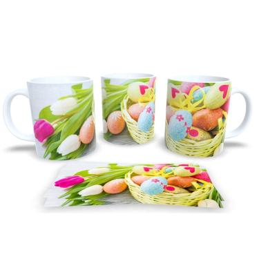Imagem de Caneca de Porcelana Branca Personalizada Coleção Páscoa