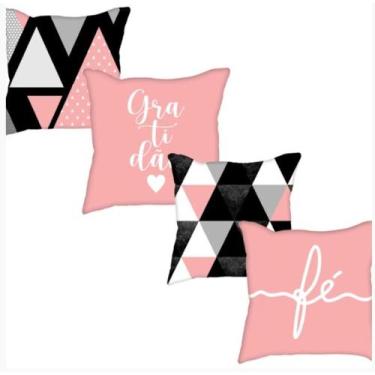 Imagem de Kit 04 Capas Silkadas Estampas 45x45 Decoração - Luck Baby, Cor 03