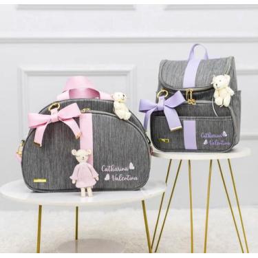 Imagem de Kit Bolsa Maternidade Tema Borboletas 2 Peças Personalizado - Eduardit