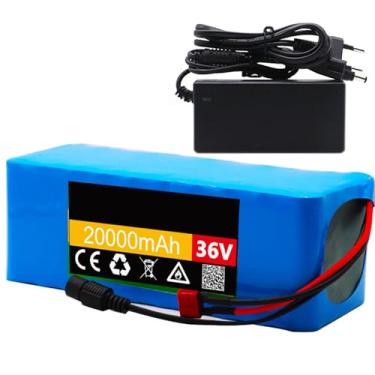 Imagem de Pacote de bateria recarregável de 36 V 20 Ah Bateria de bicicleta elétrica 10S4P Pacote de bateria de lítio de 36 V com carregador de 42 V 2 A para motor de bicicleta elétrica de 200-1000 W