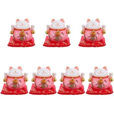 Imagem de Happyyami 7 Peças Cofrinho De Gato Maneki Neko Cofrinho Painel De Carro Ornamento Ano Chinês Decorativo