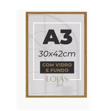 Imagem de kit 10 Quadro Moldura A3 30x42 Com Vidro Poster Certificado (Marrom)