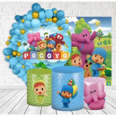Imagem de Kit Festa Casado Painéis + Capa Para Cilindros Pocoyo-IMPAKTO VISUAL